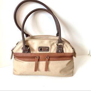 LAURA SCOTT Cream/Tan Shoulder Bag